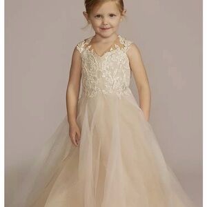 Elegant Cream Lace Kids Dress